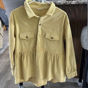Corduroy Shirt Jacket — Yellow